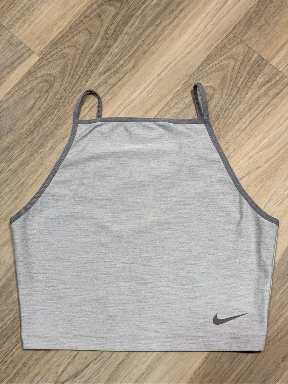 Nike Light Gray High-Neck Crop Tank